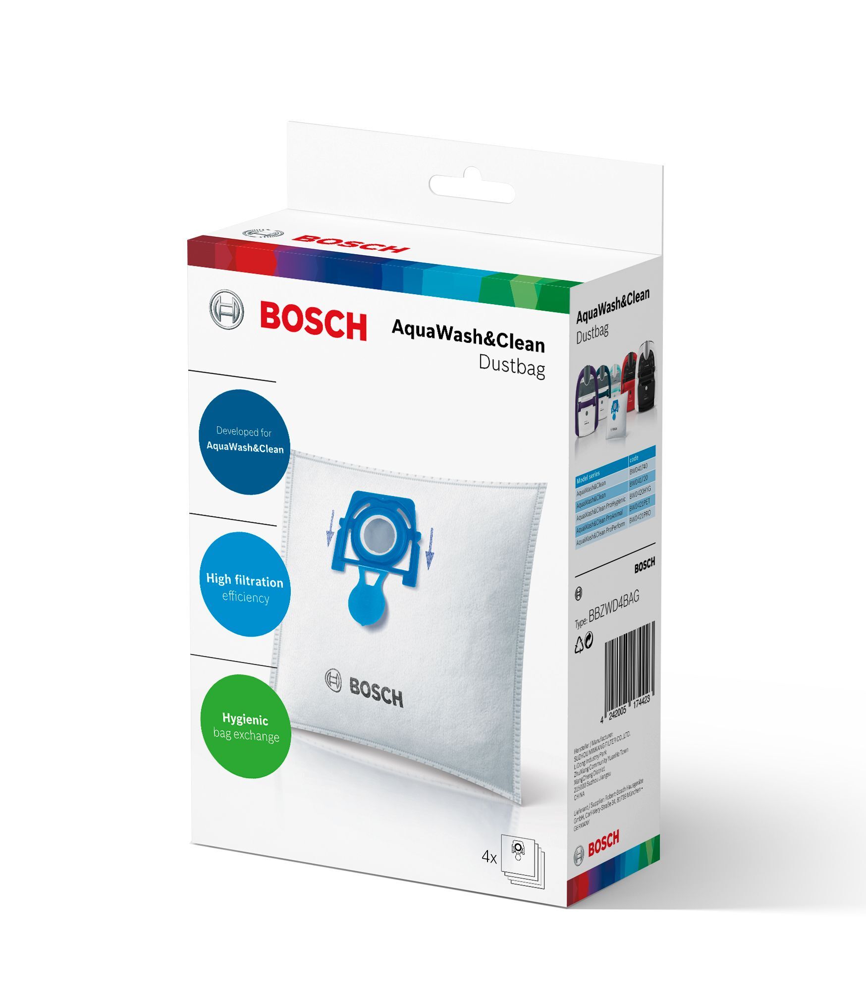 Worki wymienne do odkurzaczy Bosch AquaWash&Clean 4szt