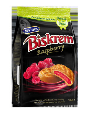 Biskrem Raspberry MC VITIE'S BISKREM BISCUITI CU UMPLUTURA DE ZMEURA 160G | Selgros Romania