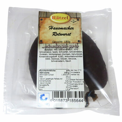 Raetzel Rätzel QS Hausmacher Rotwurst frisch 180g | Selgros